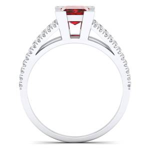 Anillo de Compromiso REYES, Nuevo, Oro Sólido de 14K, Corte Esmeralda, Granate de 1 Quilate, para Mujer, Certificado IGI, Joyería de Diamantes - Product Image 4