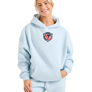Women Custom Winter Front Logo Plush Hooded <b>Printed</b> Long Sleeved Oversized Hoodies 100% Cotton Fleece Streetwear - Product Image 3