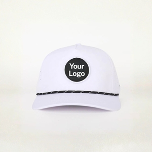 Global Supply Water Resistance Golf Hat Custom Embroidery Patch Logo Twisted Rope 5 Panel Laser Cut Holes <b>Cap</b> Injae Vina Golf VN - Product Image 1
