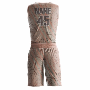 Maillots de basket-ball personnalisables unisexes imprimés par sublimation, 100% polyester, séchage rapide et respirant pour adultes - Product Image 2