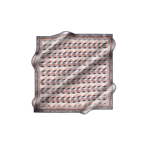Pañuelo de Seda Satinada con Estampado Digital, Diseño Geométrico Personalizado, Accesorio de Primavera/Verano - Product Image 1