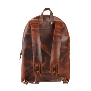 Mochila de cuero marrón Cognac, bolso para ordenador portátil de 15 pulgadas, mochila de viaje de negocios para hombres y mujeres, mochila Vintage, mochila escolar con cremallera - Product Image 4