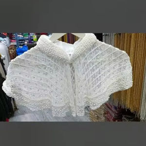 Élégante cape burlesque ornée de perles et de sequins, tenue de club festive, s'attache au cou, magnifiques vêtements de festival pour adulte - Product Image 1