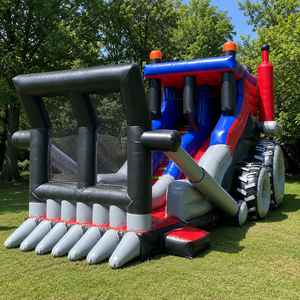 Aire de jeux gonflable professionnelle 7x4x6h m – Château gonflable en PVC avec toboggan – Utilisation professionnelle en extérieur/intérieur – Conforme aux normes européennes - Product Image 2