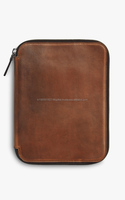 Organizador de Documentos de Cuero Genuino de Diseño Nuevo, Vintage, Premium, Duradero, Elegante, A4, Personalizable, Profesional, Portátil para Negocios