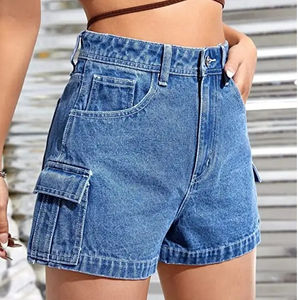 Shorts Vaqueros Deportivos de Moda para Mujer, Corte Recto, Casual, Vintage, Cintura Media, Super Desgastados, Lavados, Personalizados, de Verano - Product Image 3