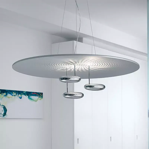 Hiện đại trang trí LED ánh sáng mặt dây chuyền bạc sắt Acrylic đèn trần hoa văn khuếch tán điều chỉnh chiều cao lịch thi đấu cho ăn uống - Product Image 4