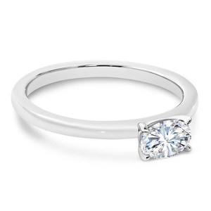 Bague de mariage et de fiançailles en or blanc massif 10 carats avec diamant cultivé en laboratoire coupe ovale avec cadeau plaqué or - Product Image 4