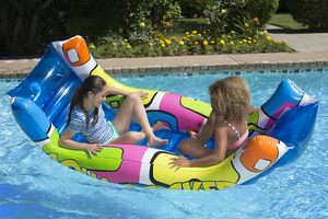 Top Quality Giant <b>Inflatable</b> Aqua Rocker Pool <b>Float</b> Rocking Lounge Raft Multi Person Ride On for Adults Kids Pool Party 88x52in - Product Image 5