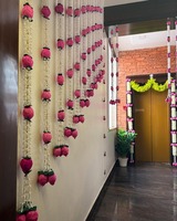 Mogra karangan bunga tali Lotus, latar belakang panggung, dekorasi Ganpati, hiasan langavoni Onam Pongal, dekorasi Diwali, dekorasi Pooja
