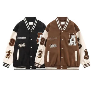OEM personalizado logotipo bordado hombres Vintage otoño Varsity béisbol bombardero chaqueta acolchada cremalleras decoración carta ecológica - Product Image 2