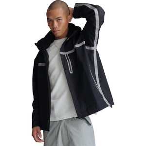 Custom <b>Men's</b> Waterproof <b>Reflective</b> Windbreaker <b>Jacket</b> Hooded Lightweight Outdoor Hiking Tactical Sportswear Techwear Rain Coat - Product Image 3