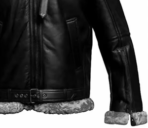 Esprit veste d'hiver pour hommes grande taille surdimensionnée personnaliser en cuir de mouton véritable réplique fourrure fermeture à glissière veste respirante - Product Image 5