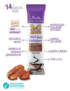 Thé minceur au collagène Suda 2-en-1 14x5,5g Café soluble et peptides de collagène avec 100% d'herbes naturelles Sans sucre pour adultes - Product Image 2