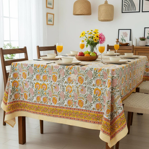 Khushboo <b>TABLE</b> CLOTH Natural Style Floral Print Home Decoration Wedding Garden Party <b>Table</b> <b>Runner</b> <b>Placemat</b> - Product Image 5