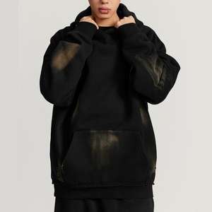 เสื้อมีฮู้ดแบบสวมหัวสำหรับผู้ชายเสื้อสไตล์ฮิปฮอปพังค์ทรงหลวมดีไซน์สกปรกใส่สบายฤดูใบไม้ผลิฤดูใบไม้ร่วง - Product Image 1