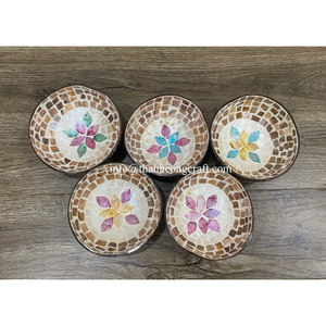 ชามมะพร้าวเคลือบสีสันสดใสถ้วยมะพร้าวเปลือกหอย/มะพร้าวถ้วยมะพร้าวตกแต่งผลิตภัณฑ์มะพร้าวสร้างสรรค์ทำจากเวียดนาม - Product Image 6