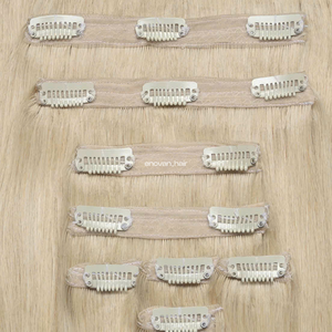 CLIP blond dans les extensions de cheveux humains vietnamiens traitement russe technique slave vierge douce texture soyeuse exportation d'usine - Product Image 1