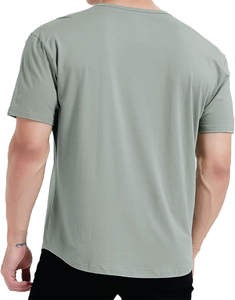 Camiseta de manga corta de algodón pesado para hombre Crew Fitness clásica elegante y duradera con logotipo bordado - Product Image 1