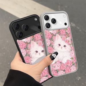 Coque de téléphone magnétique à fleurs colorées pour iPhone 11 à 17 Pro Max, en TPU souple, motif floral blanc, unisexe - Product Image 3
