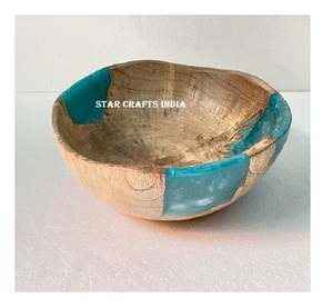 ชามเสิร์ฟสลัดดีไซน์ใหม่ชามอาหารเย็นทำจากเรซินและไม้สำหรับห้องครัวและโต๊ะในบ้าน - Product Image 4