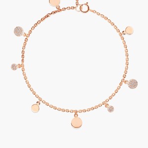 Pulsera con Diamantes y Discos Dispersos, 0.14 Ct, Diamante Natural Color G-H, Claridad VS-SI, Oro Sólido de 14K, Colección de Diseñador - Product Image 1