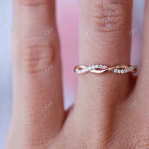 Elegant <b>Rose</b> Gold Lab Grown Diamond Twisted <b>Infinity</b> Eternity Wedding Band IGI Certified for Party & Anniversary - Product Image 4