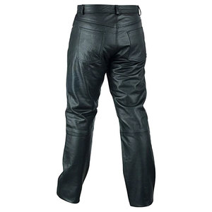 Pantalones de cuero para moto de cintura alta hechos a medida, diseño plano recto informal OEM con tinte liso para carreras de bicicletas al aire libre - Product Image 3