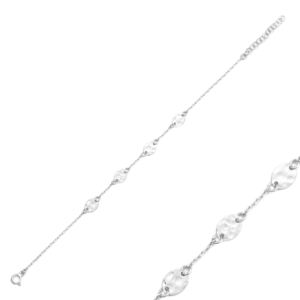 กำไลข้อมือสุดเรียบชุบโรเดียมทำมือ925เงินสเตอร์ลิง - Product Image 1