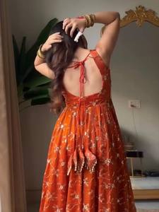 Ensemble Anarkali Kurta long sans manches en rayonne brodée Unity Luxure pour femme, avec dupatta assorti – Tenue ethnique élégante et respirante pour les fêtes - Product Image 2