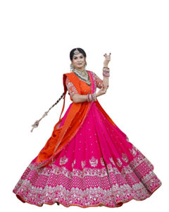 Prêt-à-porter 3 pièces Lengha Choli Plazzo traditionnel indien pakistanais pour femmes pour les mariages et les fêtes d'été - Product Image 1