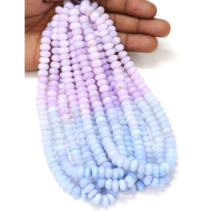 Hermosas Cuentas de Ópalo Azul Lavanda en Forma de Rondel Liso, Cuentas de Ópalo Verde Pino de 7-10 mm en Forma de Rondel, Cuentas de Piedras Preciosas de Calidad AAA - Product Image 2