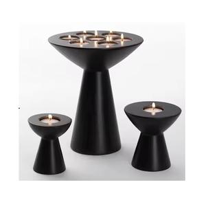 Nouvelle conception bougeoir en bois de couleur noire pour accessoires décoratifs décoration d'éclairage à la maison bougeoir 3 pièces - Product Image 3