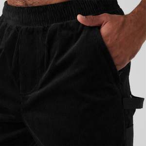 Pantalon cargo décontracté en velours côtelé pour homme avec plusieurs poches et taille élastique, confortable et décontracté - Product Image 4