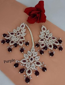 ชุดต่างหูระย้าพร้อมต่างหูมุกเทียมสำหรับผู้หญิงและเด็กผู้หญิงดีไซน์ใหม่ล่าสุดของอินเดีย - Product Image 4