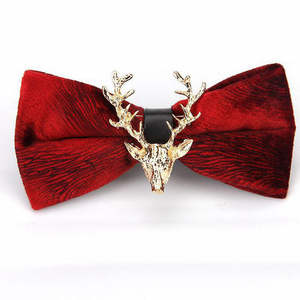 Corbata de Moño Navideña con Estampado Floral Jacquard, Material de Seda y Poliéster con Patrón Tejido para un Estilo Festivo - Product Image 5