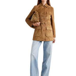 Manteau d'hiver élégant en cuir véritable, texture et confort de qualité supérieure, écologique, coupe-vent, toucher doux, aspect poli - Product Image 3