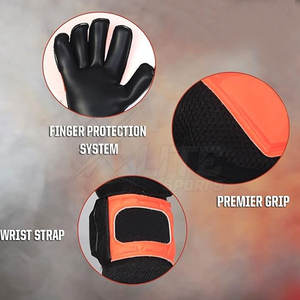 Gants de gardien de but professionnels en cuir fiables, design antidérapant, couverture complète des doigts, ajustement confortable et sécurisé pour une performance intensive - Product Image 2