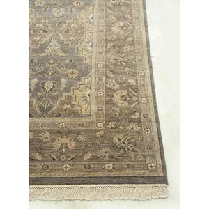 Tapis en laine noués à la main Gulnar grande surface, motif floral gris et noir pour la décoration de la maison, du salon et du couloir EPR-18 - Product Image 3