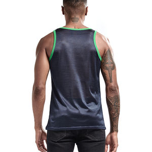 Chemise sans manches pour hommes Gym Muscle Gilet pour hommes Débardeurs Vêtements de musculation Polyester avec logo personnalisé Débardeur à motif imprimé - Product Image 5