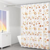 Rideau de Douche Nautique Méditerranéen Blanc, Rideau de Salle de Bain Marin, Motif Coquillages et Ancres, Rideau en Tissu Style Côtier OEM