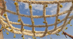 Chadar de mariage pour l'entrée de la mariée, avec des fleurs de jasmin, pour la photographie, chadar indien de mariage, différents modèles de chadar de mariée avec fleurs - Product Image 6
