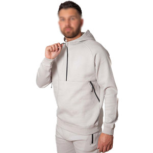 Custom Made Fleece Half <b>Zip</b> <b>Hooded</b> Track Suit for Winter XL Sports Wear with Custom Logo Private Label Sweatpants Tracksuit - Product Image 6