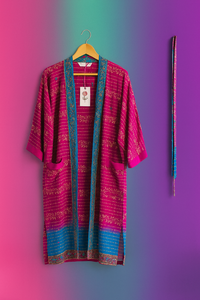 Robe Kimono imprimée multicolore pour femmes légères de qualité supérieure vêtements de détente vibrants avec mélange de tissu de soie pour vêtements de nuit 2025 - Product Image 4