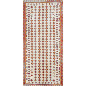 Tapis en laine noué à la main Aalam Pae-422 ivoire, motif géométrique de prière - Product Image 1