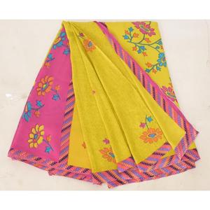 Cổ Điển Ấn độ thêu Saree vải 5 yards Viscose lụa cho Boho may, quilting, may mặc, tự làm quần áo - Product Image 5