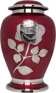 Urne funéraire en aluminium aluminium rouge pour cendres humaines Urne funéraire pour adultes avec grande urne à fleurs pour cendres humaines - Product Image 5