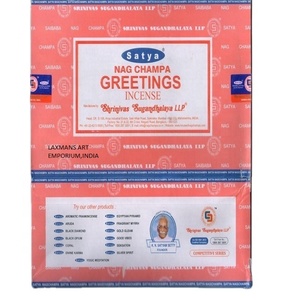 Satya Greetings Paquet de 15 grammes Bâtons d'encens Masala roulés à la main Bois de santal Bois aromatique Boîte de 3mm Exportateur de gros Inde - Product Image 2