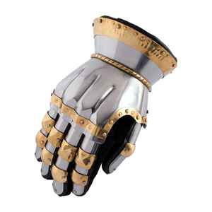 Manglam Overseas Medieval Warrior Gauntlets Steel <b>Gothic</b> Knight Style Polished Customized Functional Armour <b>Gloves</b> TV Movie - Product Image 4