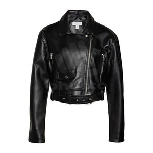 2023 última moda gruesa chaqueta de cuero genuino para mujer cuello alto transpirable con técnica teñida lisa - Product Image 6